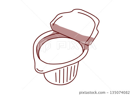 簡單的開放式牛奶淺色插圖 135074082