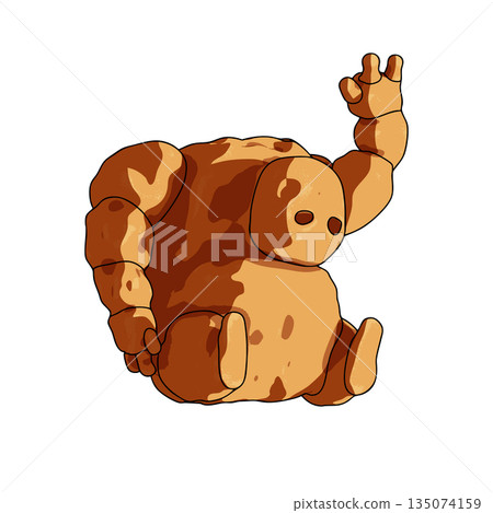 Sand Giant Golem Fantasy Big Creature. Vector illustration. 135074159