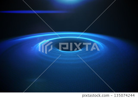Digitally generated circle with blue light Digitally generated circle with blue light 135074244