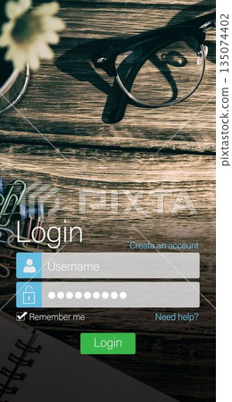 Smartphone screen with wood wallpaper Smartphone screen with wood wallpaper 135074402