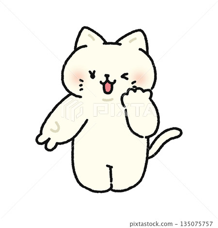 A cat making a gal peace sign A cat making a gal peace sign 135075757