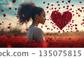 Many small hearts and a woman 135075815