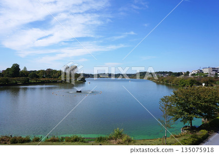 Lake Senba, seen from the Senba Bridge, central Mito City, Ibaraki Prefecture Lake Senba, seen from the Senba Bridge, central Mito City, Ibaraki Prefecture 135075918