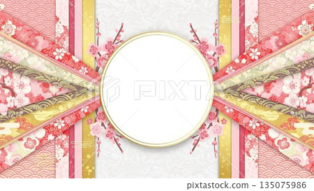 盛開的櫻花樹插圖,象徵春天。 盛開的櫻花樹插圖,象徵春天。 135075986