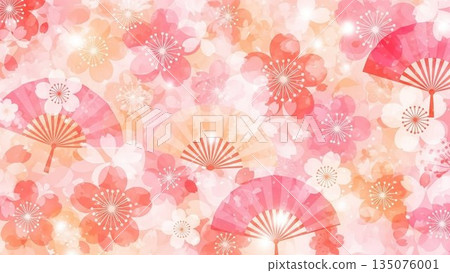 盛開的櫻花樹插圖,象徵春天。 盛開的櫻花樹插圖,象徵春天。 135076001