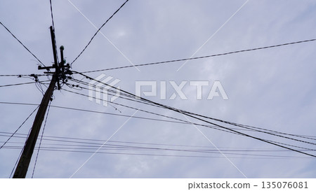 Complex Network of Electrical Wires and Utility Pole in the Sky Complex Network of Electrical Wires and Utility Pole in the Sky 135076081