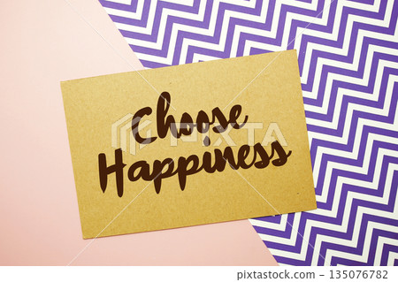 Choose Happiness text written on pink background Choose Happiness text written on pink background 135076782
