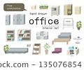 Reconfigurable office interior illustration set Reconfigurable office interior illustration set 135076854