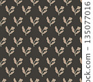 Dark Retro Minimal Floral Pattern 135077016