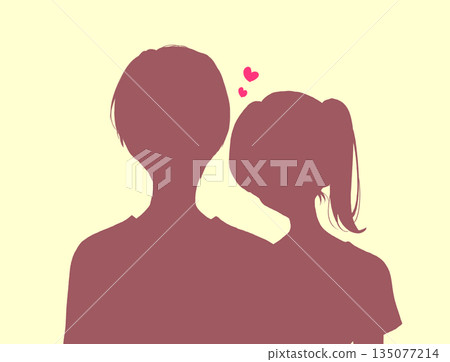 男人和女人互相擁抱,心,影子藝術 男人和女人互相擁抱,心,影子藝術 135077214