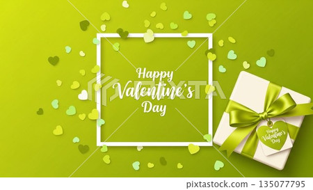 Valentine's Day background with 3D hearts and balloons Valentine's Day background with 3D hearts and balloons 135077795