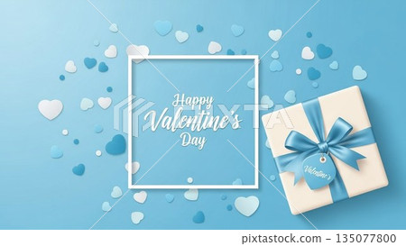 Valentine's Day background with 3D hearts and balloons Valentine's Day background with 3D hearts and balloons 135077800