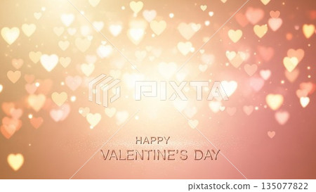 情人節背景，帶有3D愛心和氣球 135077822