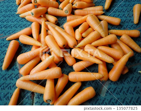 Harvested carrots Harvested carrots 135077825