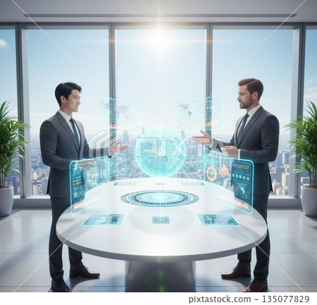 一位與人工智慧合作的商人 一位與人工智慧合作的商人 135077829