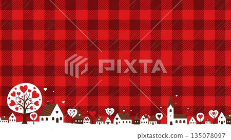 可愛的情人節手繪插圖，禮物整齊排列 135078097