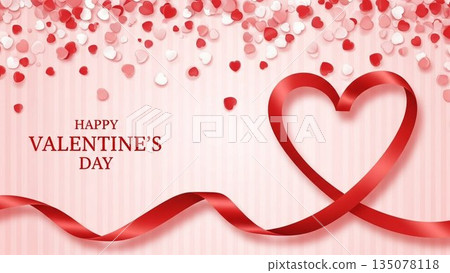 可愛的情人節手繪插圖，禮物整齊排列 135078118