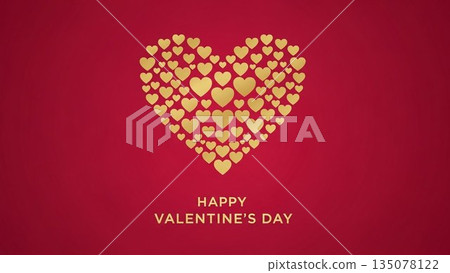 Cute Valentine's Day hand-drawn illustration with gifts lined up Cute Valentine's Day hand-drawn illustration with gifts lined up 135078122