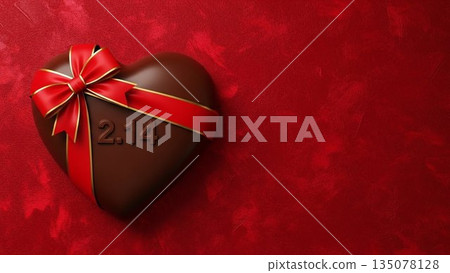 Cute Valentine's Day hand-drawn illustration with gifts lined up 135078128