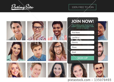 Subscription form on dating site 135078493