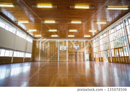 Image of an empty sports hall Image of an empty sports hall 135078506