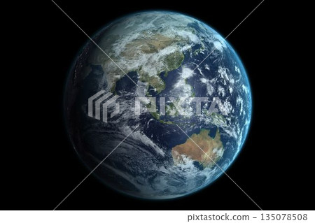 Satellite view of earth with Australia Satellite view of earth with Australia 135078508