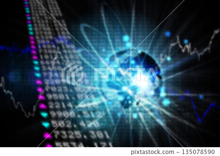 Composite image of graph and planet earth 135078590