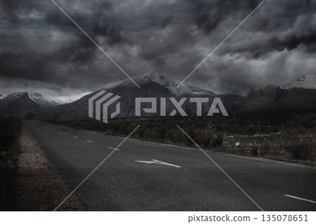 Landscape with stormy sky 135078651