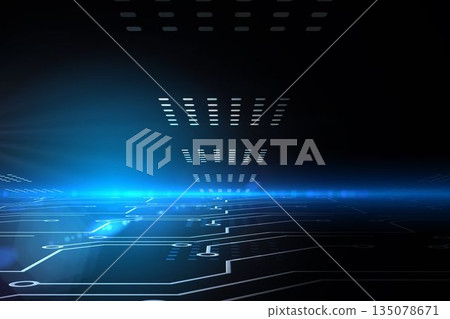 Circuit board on futuristic background 135078671
