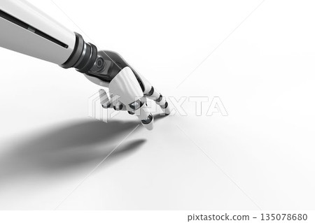High angle view of robotic hand High angle view of robotic hand 135078680
