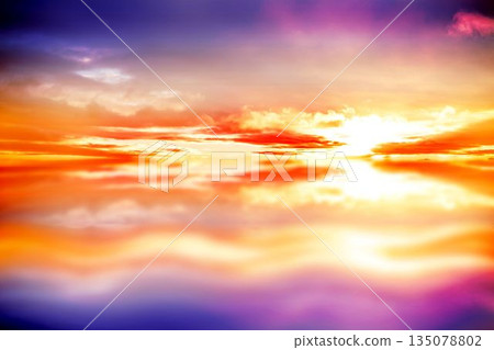Purple sky with orange clouds Purple sky with orange clouds 135078802