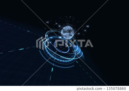 Digital interface of blue house 135078860