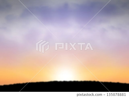 Beautiful view of silhouette field Beautiful view of silhouette field 135078881