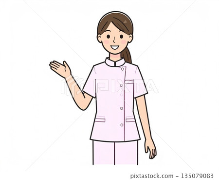 護士給予指示的插圖素材 135079083