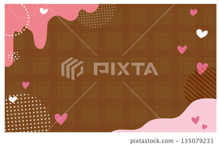 Milk chocolate and strawberry Valentine heart background illustration material Milk chocolate and strawberry Valentine heart background illustration material 135079231