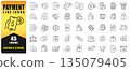 Payment Vector Line Icon Set Featuring Digital Payments, Mobile Wallets, Contactless Transactions, Banking, Cryptocurrency, And Secure Financial Operations. Ideal For Fintech Apps, E Commerce, Web, An 135079405