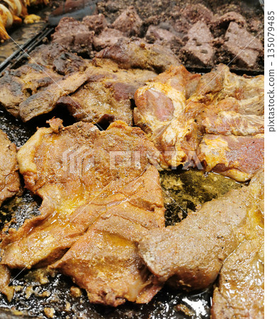 grilled sausages and meat grilled sausages and meat 135079485