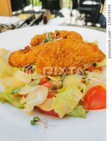 czech  chicken schnitzel 135079549