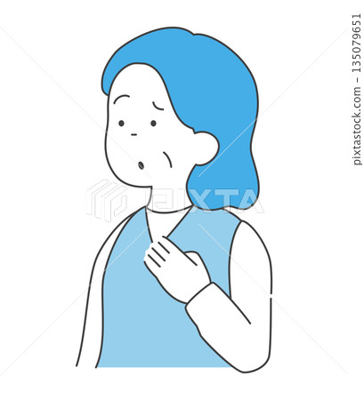 Illustration of a troubled senior woman - Vector 135079651
