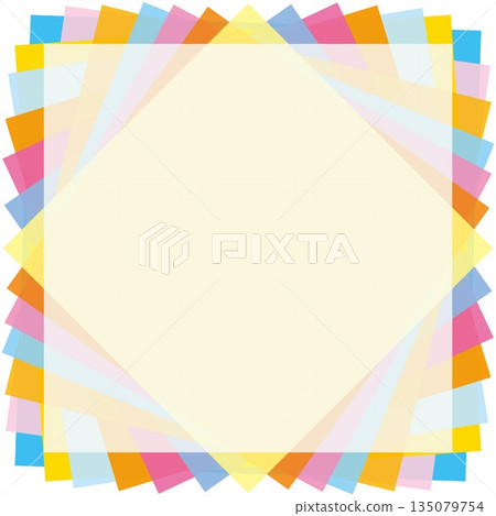 Geometric pattern frame white space white background colorful 135079754