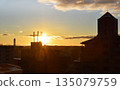 View of the eastern part of Nagoya city at sunrise in the early morning 135079759