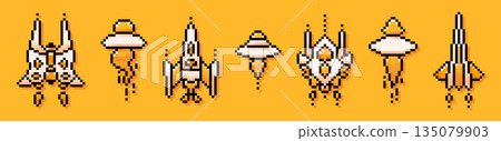 Space yellow elements. Space yellow elements. 135079903
