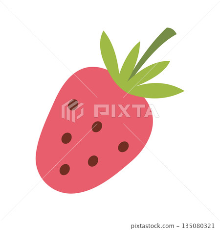 Cute Strawberry Hand Drawn Illustration Cute Strawberry Hand Drawn Illustration 135080321