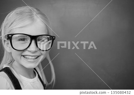 Schoolchild with blackboard Schoolchild with blackboard 135080432
