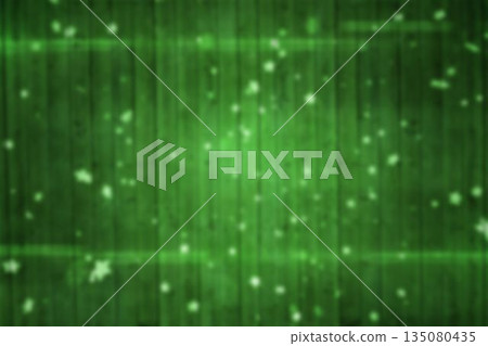 Abstract green pane is glowing with vertical stripes and drifting light particles in flat design 135080435