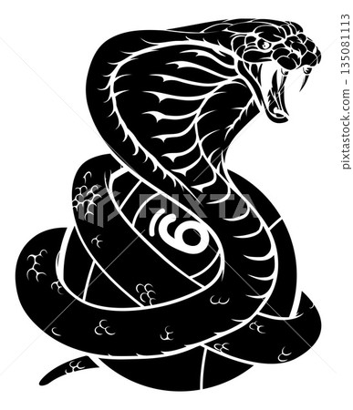 Cobra Snake 9 Ball Nine Ball Pool Cartoon Mascot 135081113