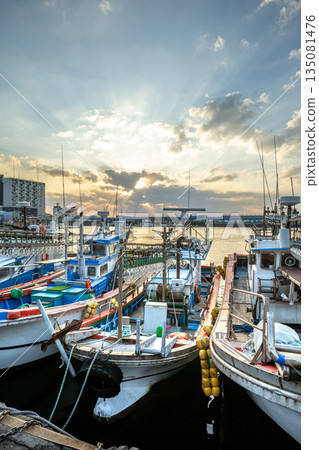Fishing boats at Jeju Dodu Port Fishing boats at Jeju Dodu Port 135081476