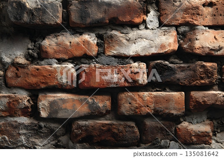 復古紅磚牆 135081642