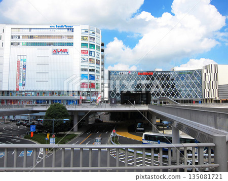從茨城縣水戶市宮町眺望水戶站南出口 從茨城縣水戶市宮町眺望水戶站南出口 135081721