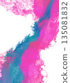 Vibrant Pink Blue Abstract Paint Flow 135081832